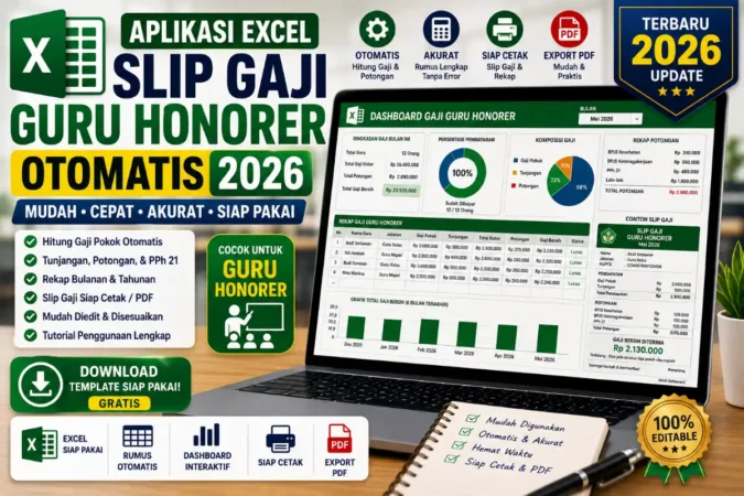 Aplikasi Excel Slip Gaji Guru Honorer Otomatis 2026