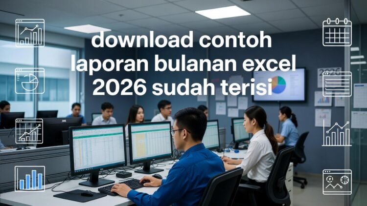 download contoh laporan bulanan Excel 2026 yang sudah terisi