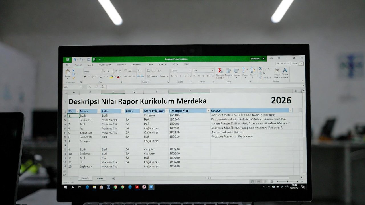 Download Deskripsi Nilai Rapor Kurikulum Merdeka Excel Sudah Terisi 2026 – Siap Pakai SD/SMP/SMA