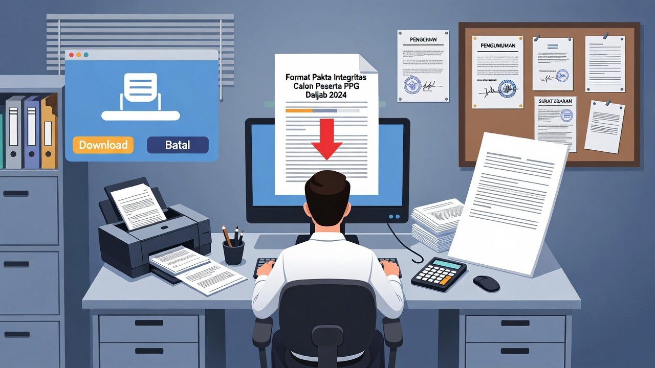 Download Format Pakta Integritas Calon Peserta PPG Daljab 2026 Gratis & Editable Word/PDF