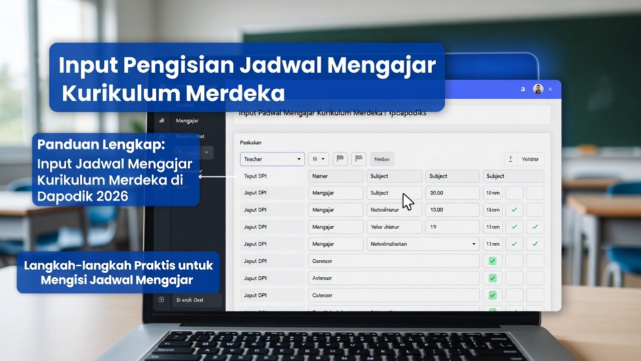 Panduan Lengkap Input Jadwal Mengajar Kurikulum Merdeka 2026 di Dapodik – Untuk Operator & Guru
