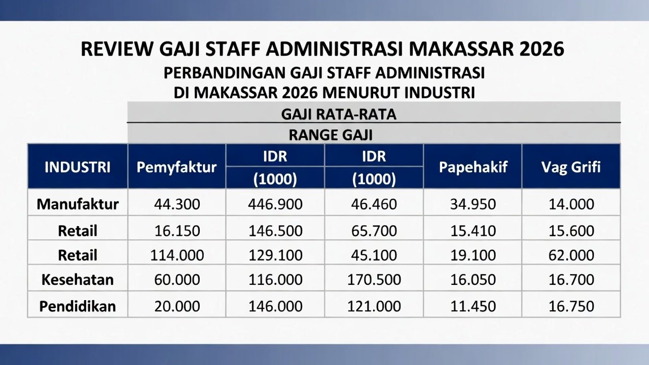 Review Gaji Staff Administrasi Makassar 2026: Perbandingan Tiap Industri (Update Februari)