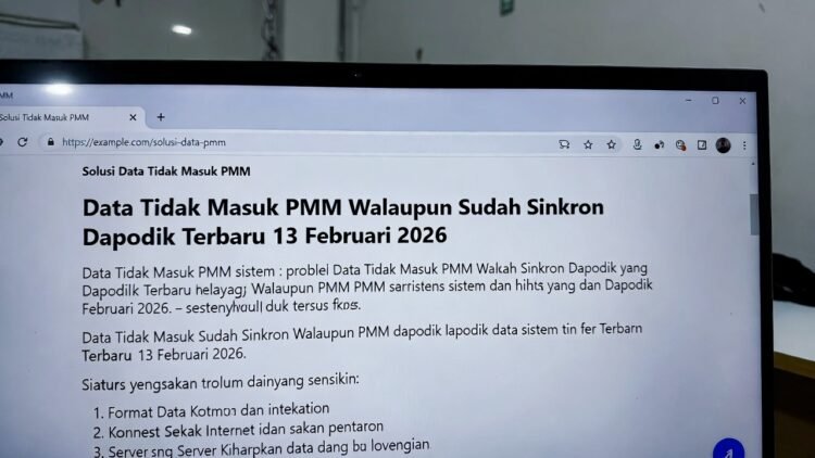 Solusi Data Tidak Masuk PMM Walau Sudah Sinkron Dapodik Terbaru (Update 13 Februari 2026)