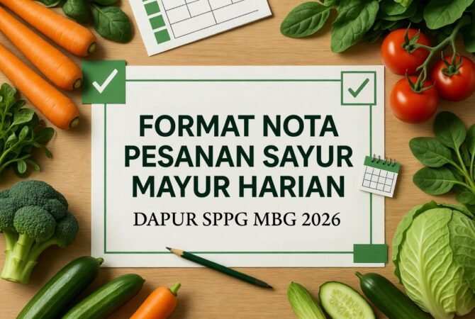 Format Nota Pesanan Sayur Mayur Harian Dapur SPPG MBG 2026: Template Lengkap & Panduan Pengisian