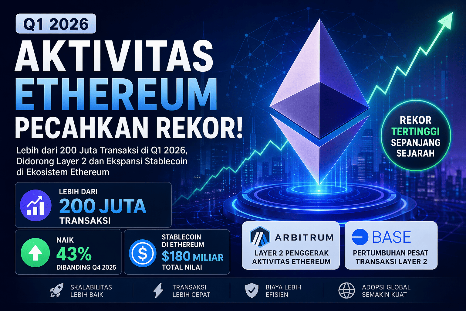 Aktivitas Ethereum Pecahkan Rekor Q1 2026: Apa Artinya Bagi Masa Depan Crypto?