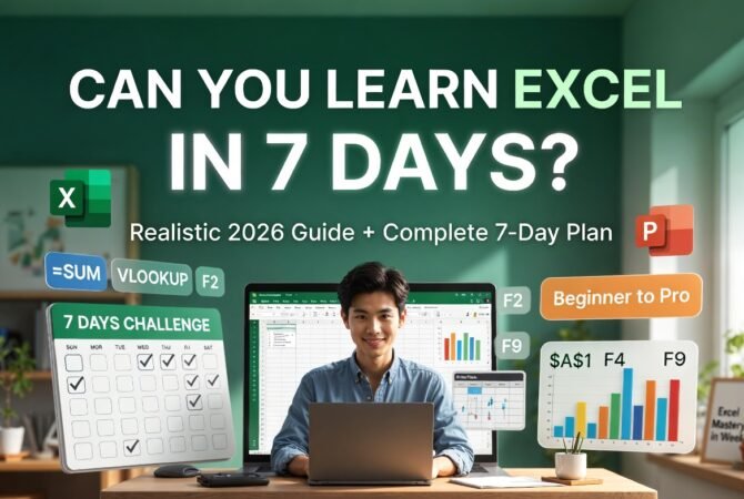 Can You Learn Excel in 7 Days? Realistic 2026 Guide + Complete 7-Day Plan