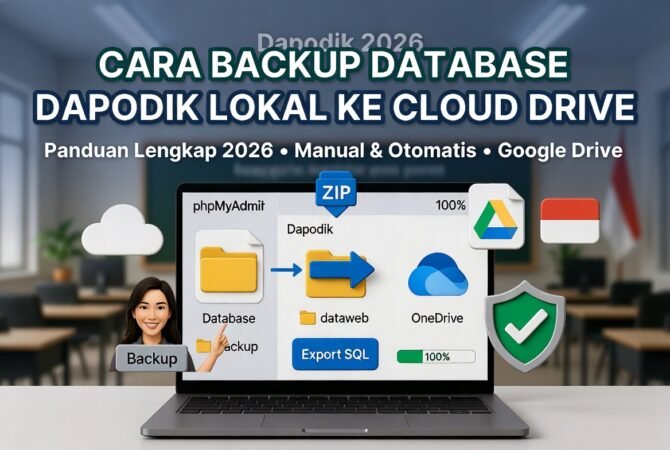 Cara Backup Database Dapodik Lokal ke Cloud Drive 2026: Panduan Lengkap Manual & Otomatis