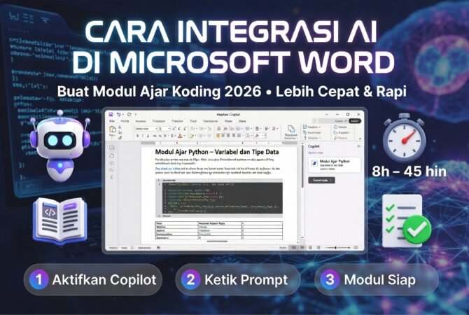 Cara Integrasi AI di Microsoft Word untuk Buat Modul Ajar Koding 2026 – Lebih Cepat & Rapi