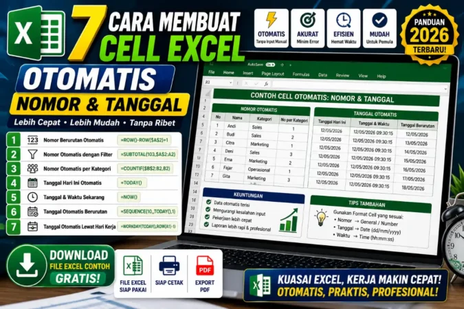 7 Cara Membuat Cell Excel Otomatis: Nomor & Tanggal