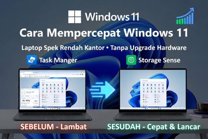 Cara Mempercepat Windows 11 di Laptop Spek Rendah Kantor Terbaik 2026