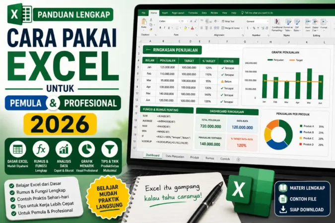 Cara Pakai Excel untuk Pemula & Profesional 2026