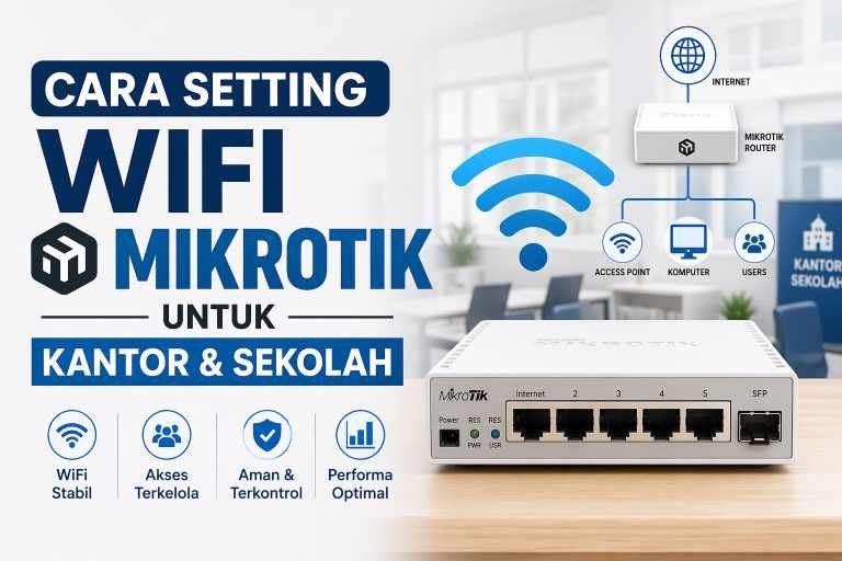 Cara Setting Wi-Fi MikroTik untuk Kantor Sekolah agar Lancar 50+ User (Step-by-Step 2026)