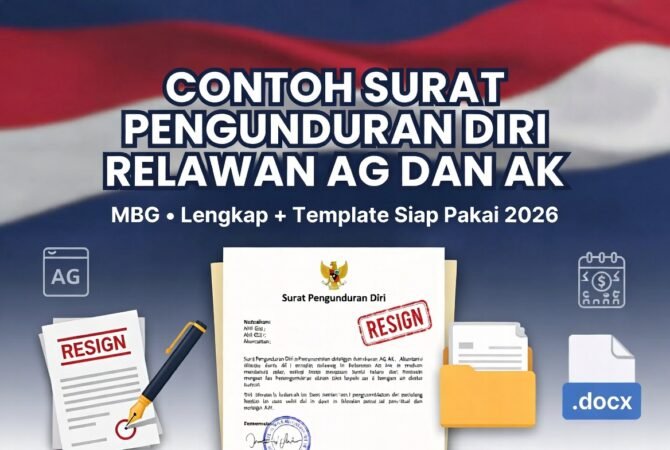 Contoh Surat Pengunduran Diri Relawan AG dan AK MBG Lengkap + Template Siap Pakai 2026