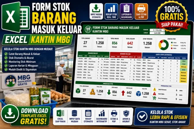 Form Stok Barang Masuk Keluar Excel Kantin MBG