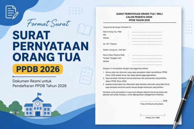 format surat pernyataan orang tua ppdb 2026, surat pernyataan ppdb 2026, contoh surat pernyataan ppdb