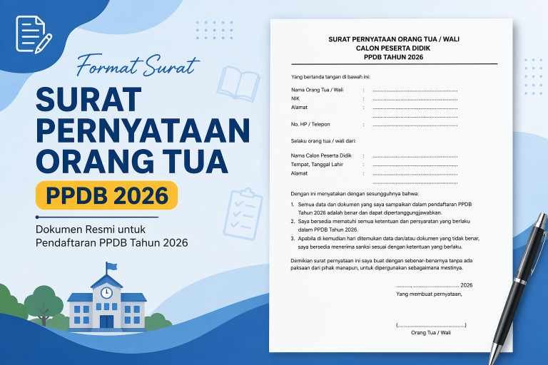 Format Surat Pernyataan Orang Tua PPDB 2026: Download PDF & Cara Isi yang Benar