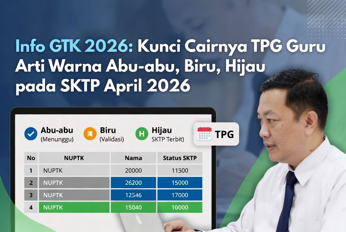 Info GTK 2026 Jadi Kunci Cairnya TPG Guru: Arti Warna Abu-abu, Biru, Hijau pada SKTP April & Cara Aman