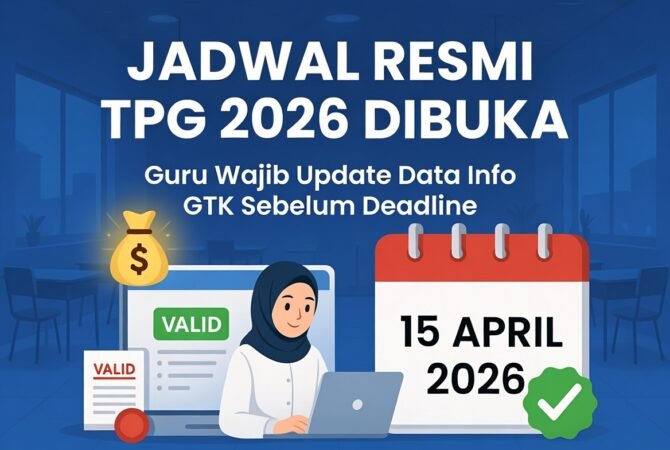 jadwal resmi TPG 2026, TPG 2026 dibuka, update data TPG, pencairan TPG April 2026, Info GTK 2026