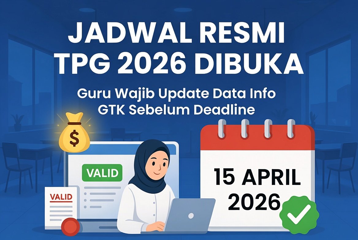 Jadwal Resmi TPG 2026 Dibuka! Guru Wajib Update Data Info GTK Sebelum Deadline Agar Tunjangan Cair Tepat Waktu