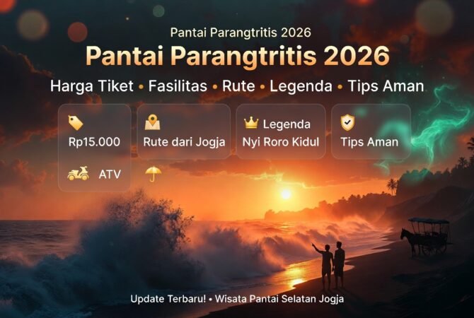 Pantai Parangtritis 2026: Harga Tiket Masuk, Fasilitas Lengkap, Rute, Legenda Nyi Roro Kidul & Tips Wisata Aman (Update Terbaru!)