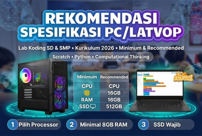 Rekomendasi Spesifikasi PC/Laptop Minimum untuk Lab Koding SD & SMP sesuai Kurikulum 2026 (Update Terbaru!)