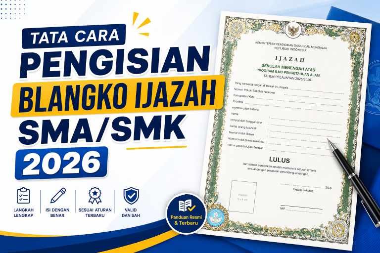 Tata Cara Pengisian Blangko Ijazah SMA/SMK 2026 Sesuai Juknis Kemdikbud Terbaru