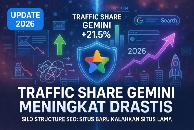 traffic share gemini, silo structure seo, situs baru kalahkan situs lama seo, optimasi seo silo structure, gemini seo impact