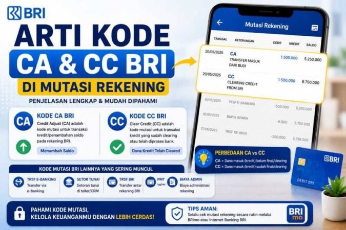 arti kode ca bri, arti cc di mutasi bri