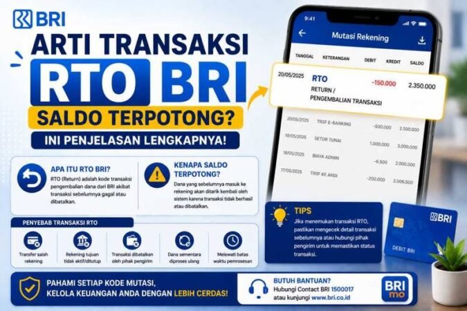 arti transaksi rto bri, rto bri artinya