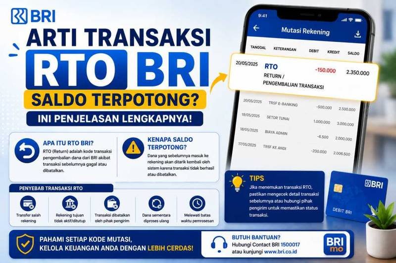 Arti Transaksi RTO BRI: Penyebab Transfer Gagal Tapi Saldo Terpotong & Solusinya