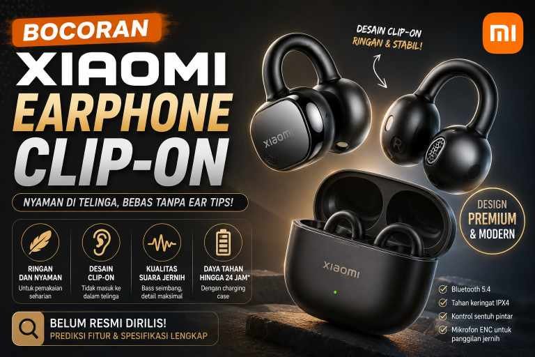 Bocoran Xiaomi Earphone Clip On: Desain, Harga, dan Spesifikasi Earphone Open-Ear Terbaru