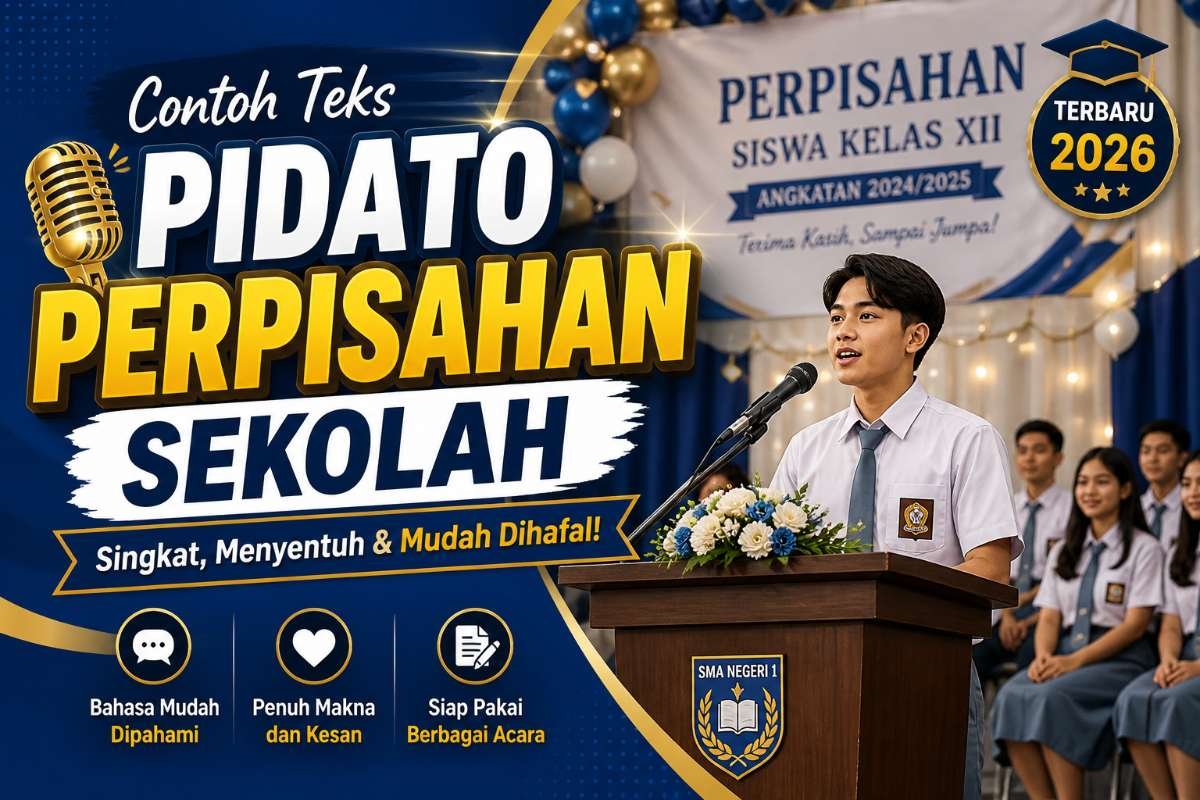 Contoh Teks Pidato Perpisahan Sekolah 2026 yang Menyentuh Hati (Lengkap & Siap Pakai)