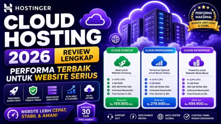 Hostinger Cloud Hosting 2026: Review Paket Cloud Startup, Professional & Enterprise — Performa Terbaik untuk Website Serius
