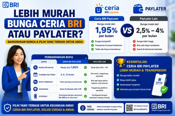 lebih murah bunga ceria bri atau paylater