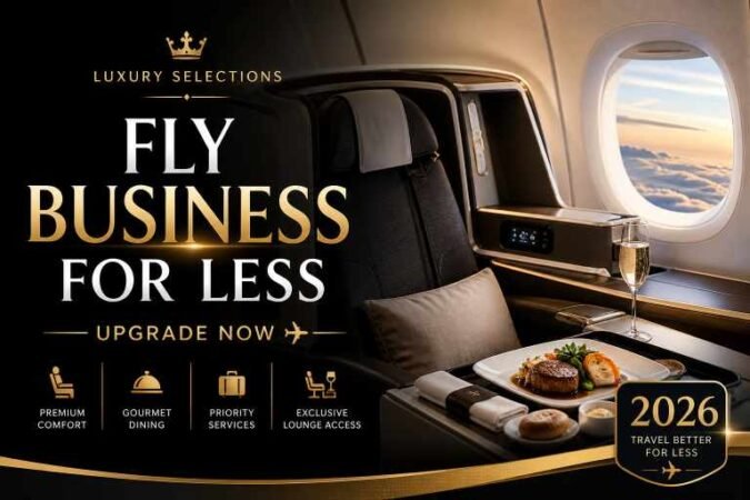 Upgrade ke Business Class lebih murah dengan Luxury Selections 2026.
