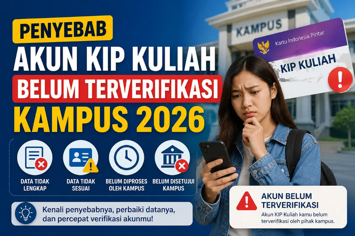 Penyebab Akun KIP Kuliah Belum Terverifikasi oleh Kampus 2026: 9 Alasan & Solusi Lolos