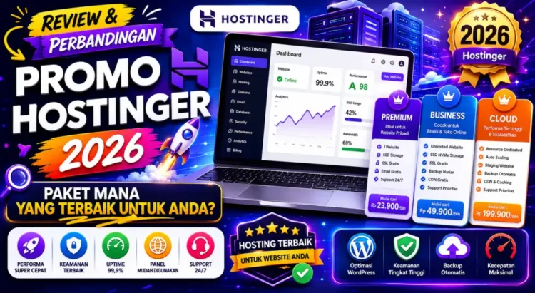 Promo Hostinger 2026: Review & Perbandingan Paket Hosting Terbaik — Premium, Business & Cloud