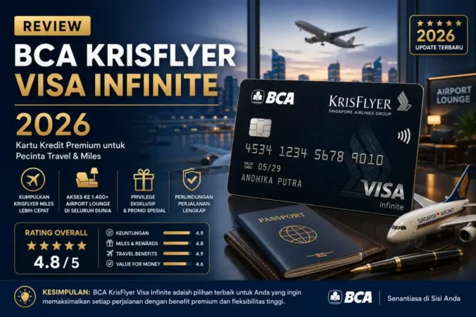 review bca krisflyer visa infinite, bca krisflyer infinite earning rate, berapa rupiah per 1 mile bca krisflyer, bca krisflyer infinite benefit, monthly spend bonus krisflyer, biaya tahunan bca krisflyer infinite, kartu kredit miles terbaik 2026