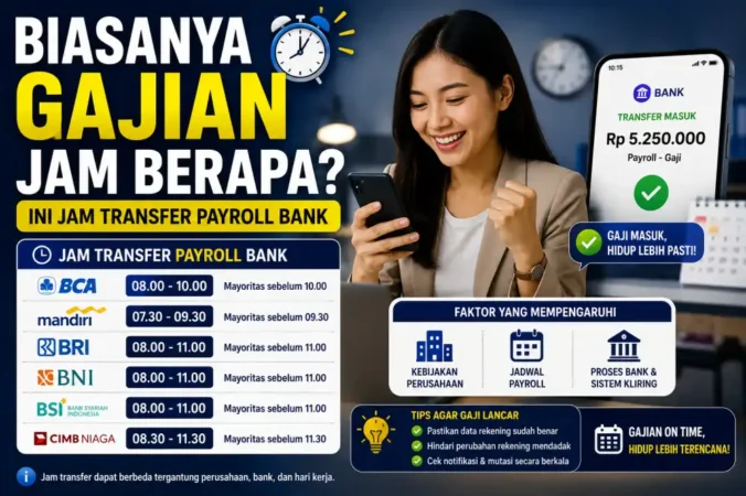 Biasanya Gajian Jam Berapa? Ini Jam Transfer Payroll Bank