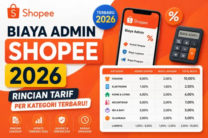 Biaya Admin Shopee 2026, Rincian Tarif per Kategori Terbaru