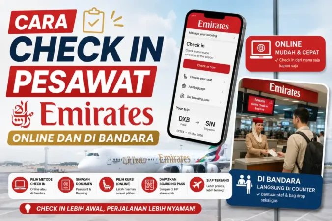 Cara Check In Pesawat Emirates, Online dan di Bandara