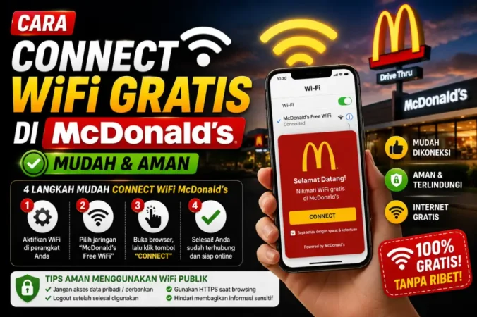 Cara Connect WiFi Gratis di McDonald's, Mudah & Aman