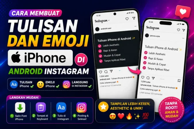 Cara Membuat Tulisan dan Emoji iPhone di Android Instagram