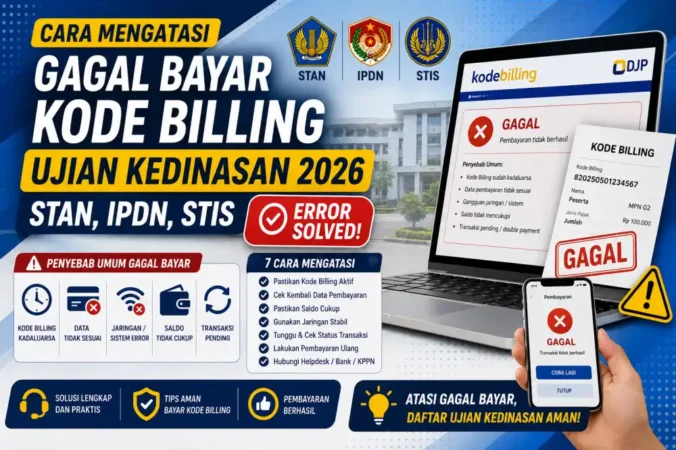 Cara Mengatasi Gagal Bayar Kode Billing Ujian Kedinasan 2026: STAN, IPDN, STIS Error Solved