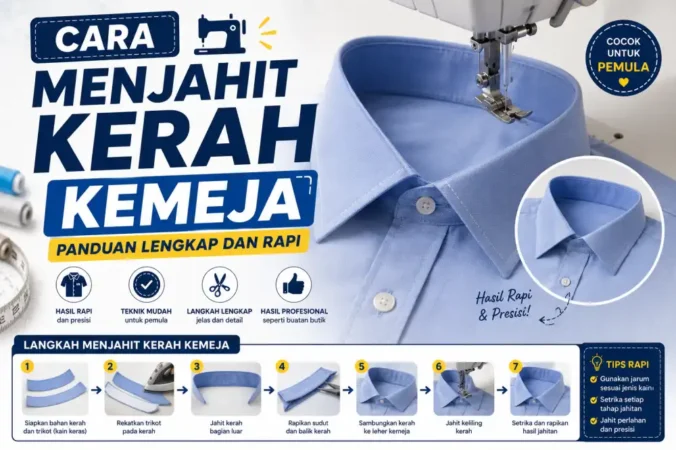 Cara Menjahit Kerah Kemeja, Panduan Lengkap dan Rapi