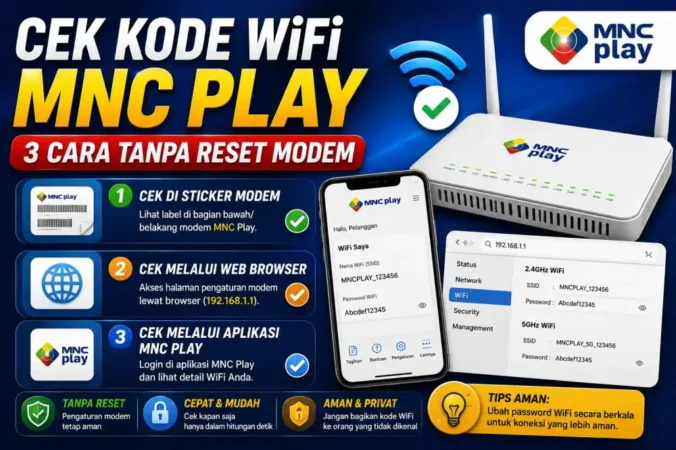 Cek Kode WiFi MNC Play, 3 Cara Tanpa Reset Modem