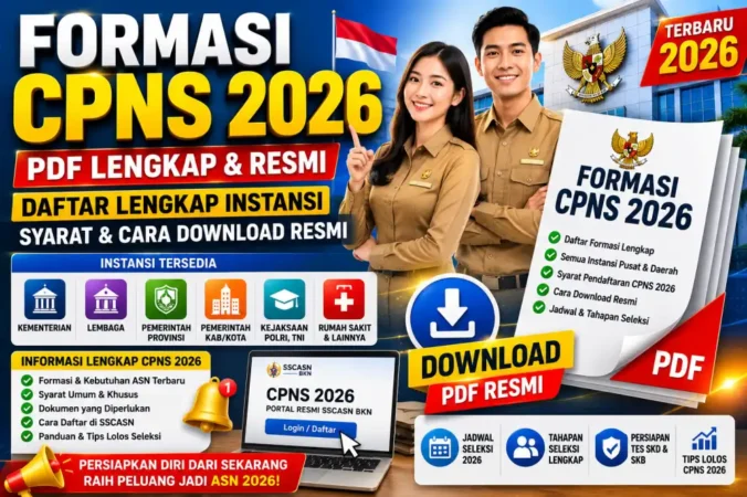 Formasi CPNS 2026 PDF: Daftar Lengkap Instansi, Syarat & Cara Download Resmi