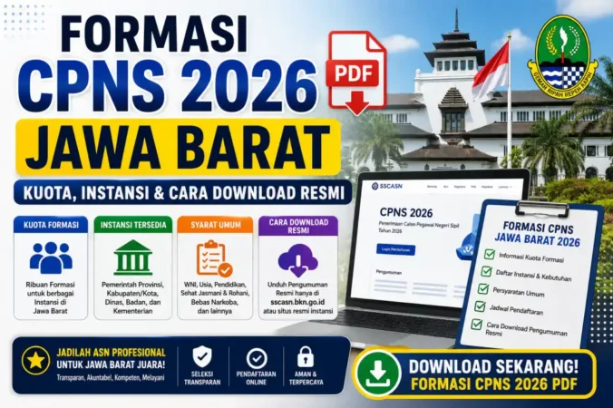 Formasi CPNS 2026 PDF Jawa Barat: Kuota, Instansi & Cara Download Resmi