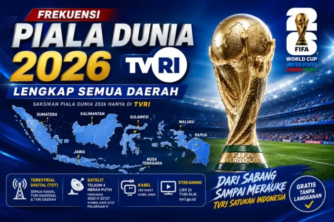 Frekuensi Piala Dunia 2026 TVRI, Lengkap Semua Daerah