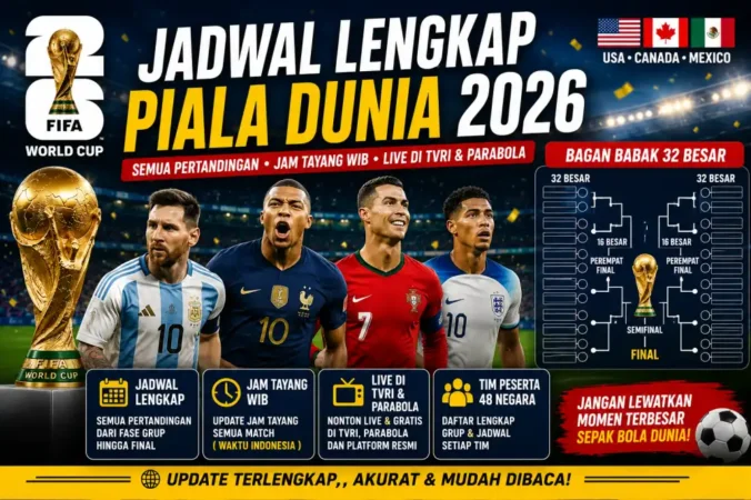 Jadwal Lengkap Piala Dunia 2026: Bagan Babak 32 Besar dan Jam Tayang WIB